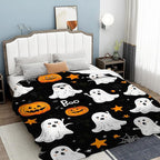 Throw Blanket, Halloween Blanket Cartoon Ghost Pumpkin Throw Blankets for Bed Kids Adults, Lightweight Cozy Blanket for Living Room, Bedroom 50"x60"