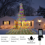 (New) Christmas Decorations Star String Lights, 320 LED Christmas Light Outdoor Yard Decorations Tree Light with 13" Star,Hanging Fairy Twinkle Light for Xmas New Year Holiday Party
