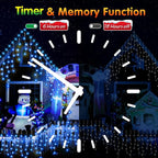 131FT Christmas Lights Outdoor 1440 LED Christmas Decorations Waterproof Plug in with 8 Modes & Timer Christmas Lights for Roof Party Garden Holiday Decor (Blue)