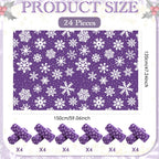 Moukeren 24 Pcs Christmas Snowflake Throw Blanket Bulk, 59 x 47 Inch Xmas Winter Throw Blanket Christmas Warm Soft Cozy Fleece for Home Bedding Couch Chair Gift (Purple)