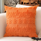 Artscope Halloween Pillow Covers 18 x 18 Set of 2 Decorative Ghost Holiday Pumpkin Throw Pillow Cases Soft Plush Faux Fur Couch Cushion Case for Farmhouse Halloween Sofa Bed Room Home Decor-Orange