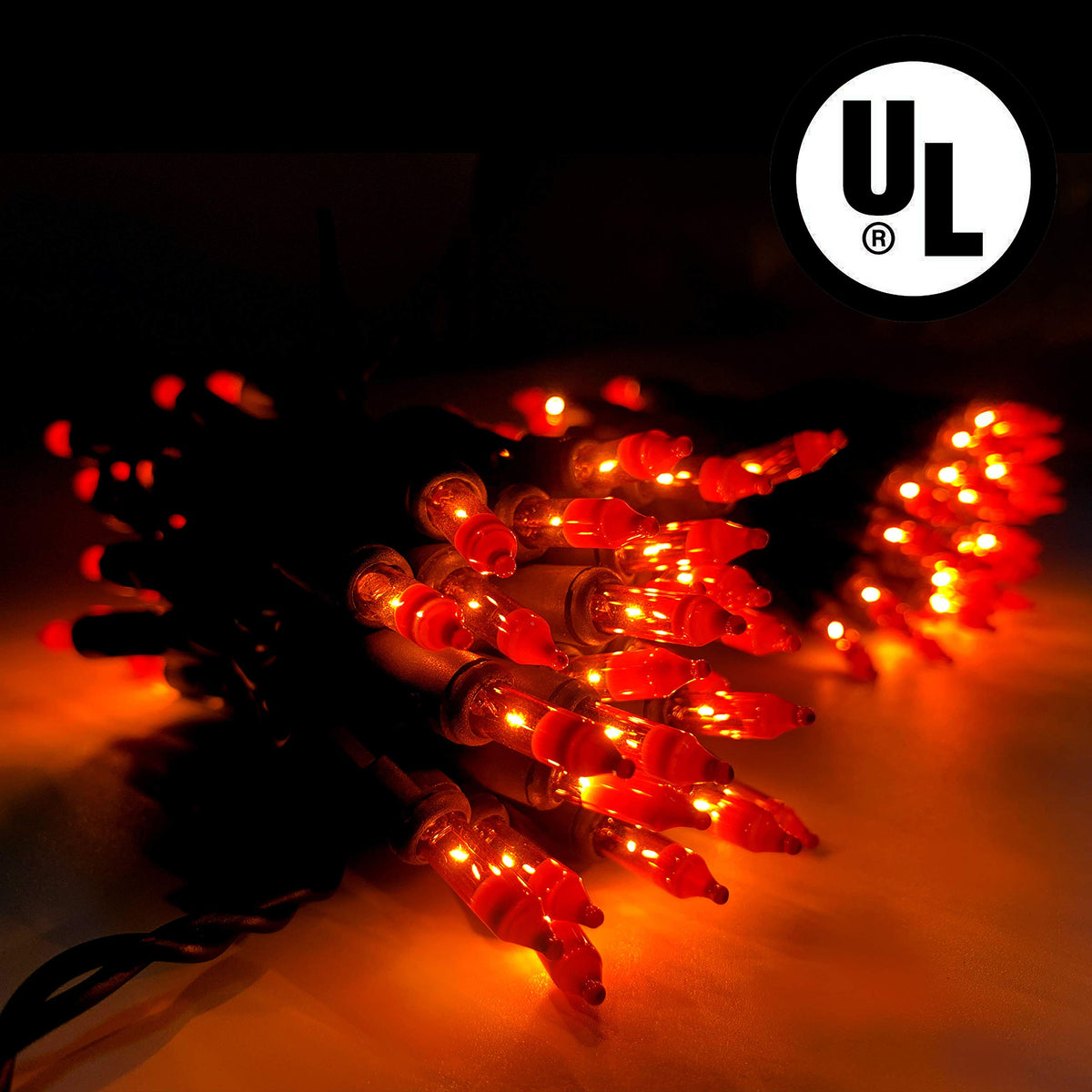 PARKIM Halloween Orange Lights String Outdoor 100 Mini Waterproof Incandescent Indoor Decoration Plug in 23 Feet Used for Patio Party Festive Courtyard Home (1, Orange)