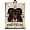 Oertud Black Cat Halloween Theme Flannel Blanket for Women, Men, Gothic I Love You Throw Blankets for Boyfriend, Girlfriend, Wife, Couple, Travel Camping Sofa Living Room Decor 50x60 in