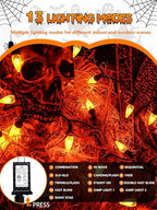 240 LED 78FT C6 Halloween String Lights, Super Long Halloween Lights Outdoor Indoor with 13 Modes & Timer, Waterproof Fairy Twinkle Light Plug in for Tree Yard House Horror Party Decorations (Orange)