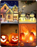 Christmas Village Lights, Decoration String Lights 12Ft with 6 C7 LED Bulbs, Warm White, with Socket and Switch, for Christmas Snow House,Pumpkin Crafts,Holiday Decoration W04VL05