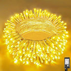 200 LED Christmas Lights Outdoor Indoor 66ft Connectable Twinkle Fairy String Lights 8 Modes Clear Wire, Plug in Warm White Christmas Lights Outdoor Waterproof for Bedroom Xmas Tree Decorations