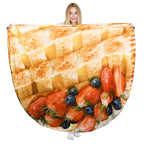 Catalonia Funny Fruit Pie Wrap Blanket for Kids & Adults, Quirk Gifts for Teenage Boys & Girls, Halloween Throw Blanket for Bed & Sofa, 59 inch