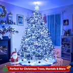 132FT 400 LED Christmas Lights with Timer, Twinkle Fairy Lights String with 8 Flashing Modes String Lights for Indoor Bedroom Outdoor Christmas Trees Garland Wreath Holiday Decorations, Blue