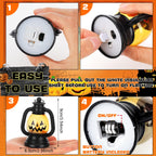 ROCEEI Halloween Mini Pumpkin Lantern 3.54 Inch Jack O Lantern Table Centerpiece Halloween Hanging Decoration Bulk Light up Lamp with Flickering LED Candle for Party Decor Indoor Outdoor(24 Pcs)