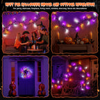 6 FT 54 LED Halloween Lights, 8 Modes & Timer Battery Operated Halloween Pumpkins Bats Ghosts Lights with Willow Vine Twig, 3D Waterproof Decorations Lights for Indoor Wall Party Fireplace Mantle