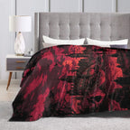 Gothic Blanket for Women Men, Super Soft Funny Cool Red Castle Halloween Gothic Bat Throw Blanket Gifts for Kids Adults, Warm Cozy Fuzzy Plush Fleece Flannel Goth Blankets 50"x40" for Couch Bedding