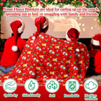 Windkream 12 Pcs Christmas Throw Blankets with Ribbon Xmas Fleece Blankets Gingerbread Snowman Lightweight Soft Warm Plush Couch Throw for Living Room Home Decor(60 x 80 Inch)
