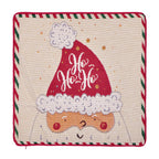 Christmas Tapestry Throw Pillow Cover 16x16 Inch - Festive Woven Jacquard Santa Claus Cushion Case - Red TC Backing, Piped Edges, Hidden Zipper - Decorative Holiday Home Decor for Sofa/Couch