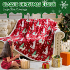 NORD ECO Christmas Throw Blanket, Christmas Decorations Gifts for Women, Sherpa Flannel Fleece Winter Holiday Blanket, Fluffy Cozy Soft Christams Throws for Couch Sofa Bed, DoubleDeer, 50" X 60"