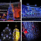 weillsnow Outdoor Christmas Decoration,66 FT 200 LED String Lights with Timer Memory Function,Plug in Waterproof Fairy Lights for Indoor Outdoor Home Room Garden Christmas Party Decor(Blue&White)