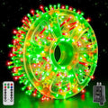 Christmas Lights 600 LED 98FT, Waterproof Outdoor String Lights with Remote and Timer, 8 Modes Dimmable Fairy Lights for Indoor Outdoor Wedding Party Holiday Decorations (Red and Green)