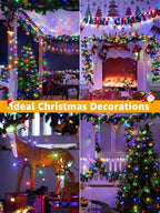 300 LED 98 FT Christmas Lights, Waterproof Outdoor String Lights with Remote and Timer, Christmas Tree Lights with 8 Modes Dimmable, Fairy Lights for Holiday Decor (Multicolor)