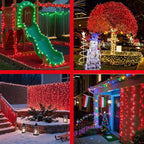 350LED Christmas Lights Indoor Outdoor, 90ft 12 Modes Red LED String Lights with Timer Dimmable, Waterproof Christmas Tree Lights for Xmas Patio Bedroom Yard Fence Balcony Garden Party Decor Red