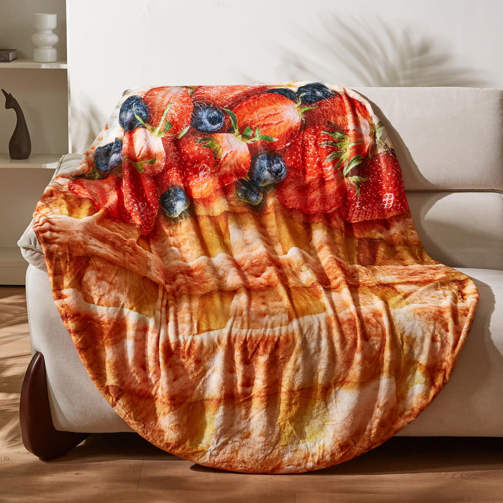 Catalonia Funny Fruit Pie Wrap Blanket for Kids & Adults, Quirk Gifts for Teenage Boys & Girls, Halloween Throw Blanket for Bed & Sofa, 59 inch