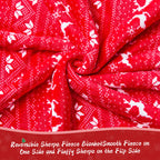 Ramees Christmas Throw Blanket, Christmas Decorations Blankets and Throws, Fuzzy Cozy Soft Warm Fleece Sherpa Winter Holiday Blanket for Bed Couch Sofa Reindeer Snowflakes