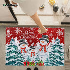 VIKAMA 1pc Three Santa Claus Doormats Festive Floor Mat Living Room Rug For Bedroom Welcome Mat Outdoor Rug Christmas Rug