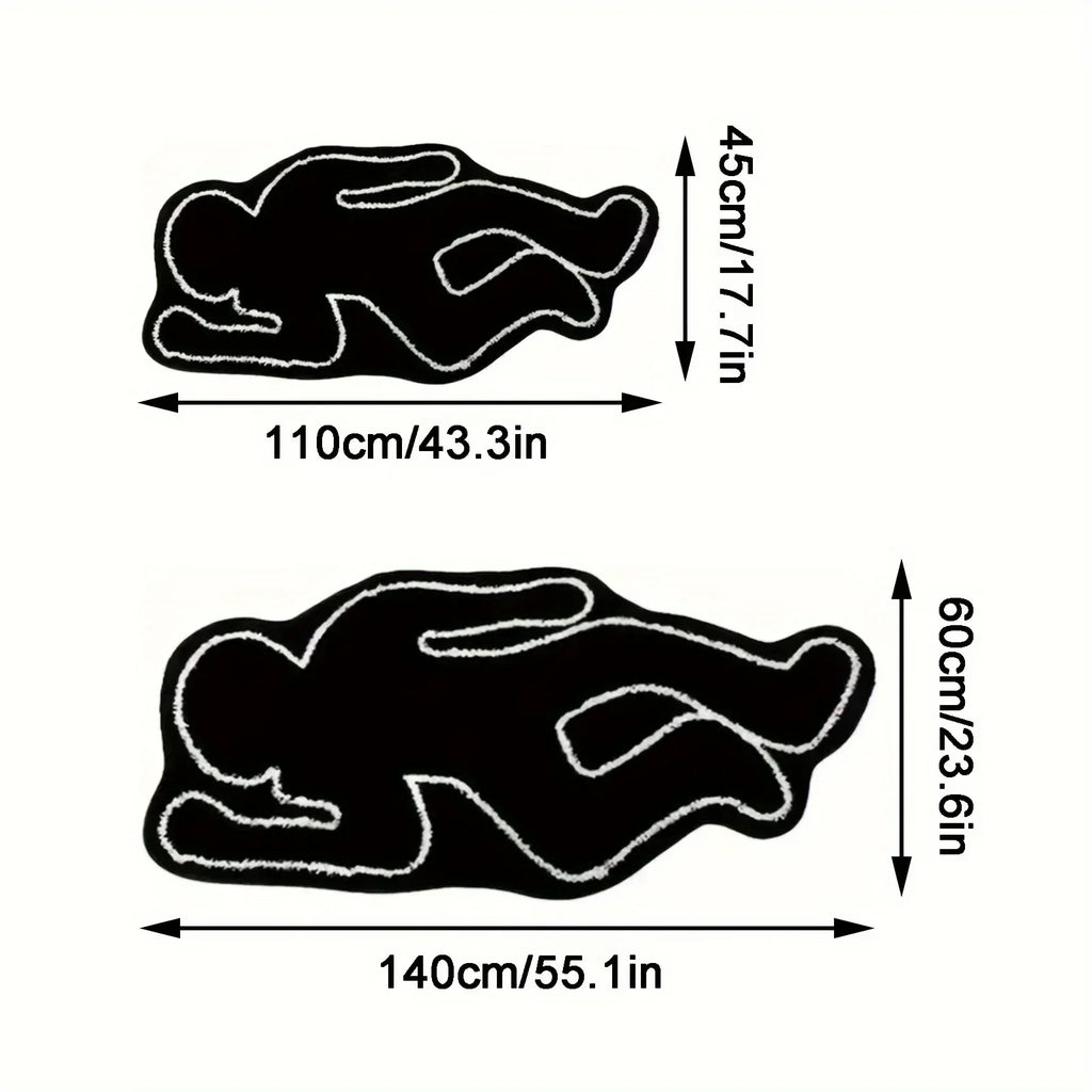 VIKAMA Abstract Human-Shaped Carpet Anti-Slip Area Entrance, Living Room Floor Mat, Bedroom Bedside Rug, Home Decoration