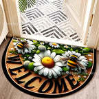 VIKAMA Bohemian Semi-Circular Carpet, Indoor And Outdoor Entrance Mat, Bathroom Door Mat, Soft And Anti-Slip Home Decoration.