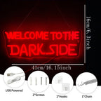 Welcome To The Dark Side Neon Sign, Letter Lamp Icon Usb Powered, Used For Bedroom, Game Room, Haunted House, Halloween Decor.