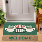 Carpet Central Perk Logo Mat Coffee Cup Printing Rug Friends TV Theme Door Mat Welcome Text Home Decoration Indoor Outdoor Use