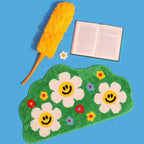 VIKAMA Cartoon Rainbow Floral Rug Soft Non-Slip Doormat For Home Use Bathroom Mat Bedside Rug For Bedroom Home Decor