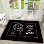 Fender Logo Carpet - Black White Guitar Rug Music Room Decor Doormat for Musician Home Studio Entryway Mat Easy To Clean Fashion