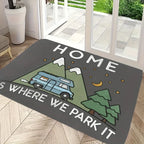 Fun Camping RV Theme Mat for Outdoor Enthusiast Home Front Door Porch Indoor Entryway RV Gear Area Non-Slip Durable Mat