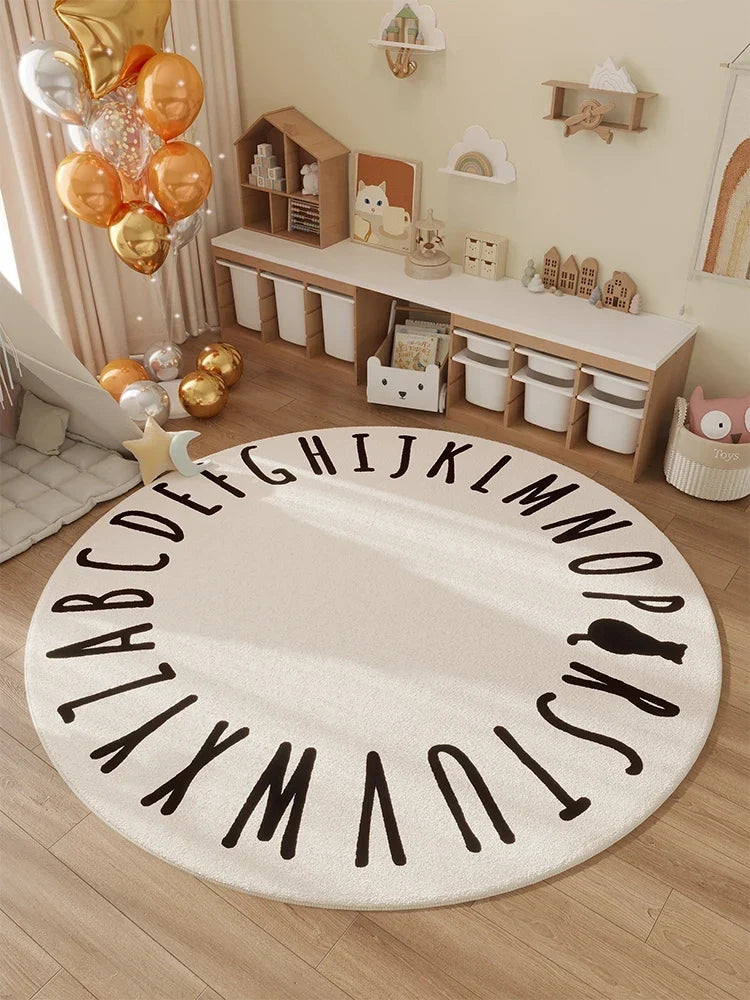 VIKAMA Household Winter New Children's Room Carpet Bedroom Bedside Rug Waterproof Swivel Chair Floor Cushion Home Decor
