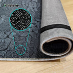 VIKAMA Welcome Mat Gray Outdoor Carpet Black Cat Carpet Crystal Velvet Non-Slip Mat Rug For Bedroom Living Room Carpet