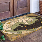 VIKAMA Yin Yang Cat Floor Mat Feature Doormat Soft Rug For Bedroom Creative Living Room Carpet Welcome Mat Outdoor Carpet Home D