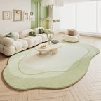 VIKAMA Green Carpet Living Room Shaped Cream Style 2025 New Plush Irregular Bedroom Bedside Floor Mats Home Decoration