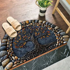 VIKAMA Bohemian Semi-Circular Carpet, Indoor And Outdoor Entrance Mat, Bathroom Door Mat, Soft And Anti-Slip Home Decoration.